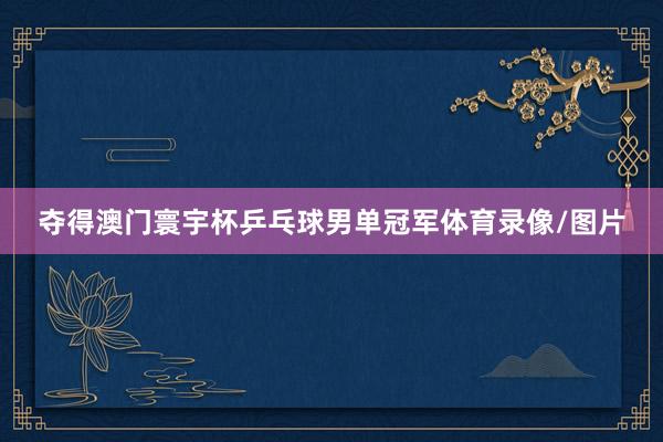 夺得澳门寰宇杯乒乓球男单冠军体育录像/图片