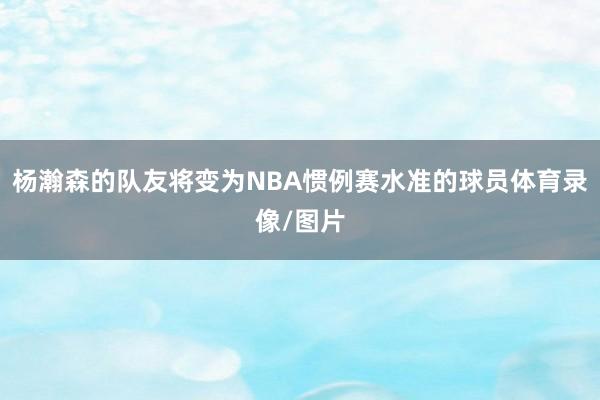 杨瀚森的队友将变为NBA惯例赛水准的球员体育录像/图片