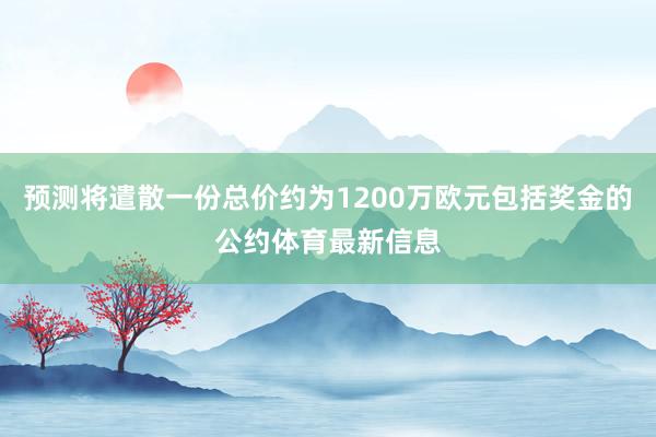 预测将遣散一份总价约为1200万欧元包括奖金的公约体育最新信息
