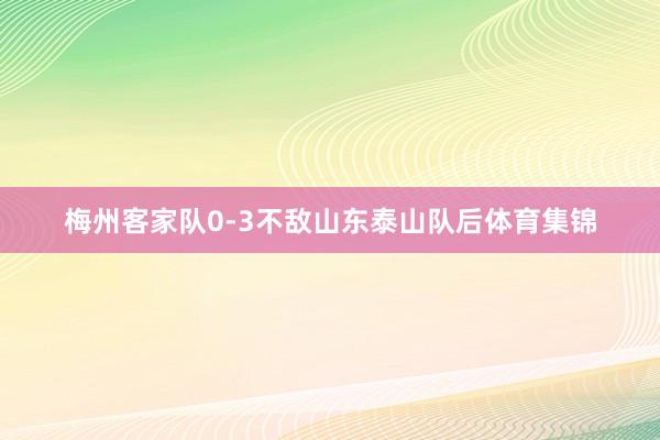 梅州客家队0-3不敌山东泰山队后体育集锦