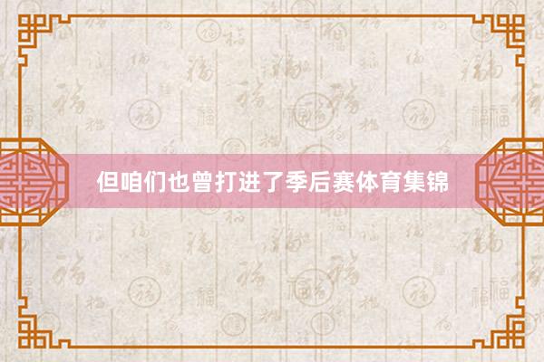 但咱们也曾打进了季后赛体育集锦
