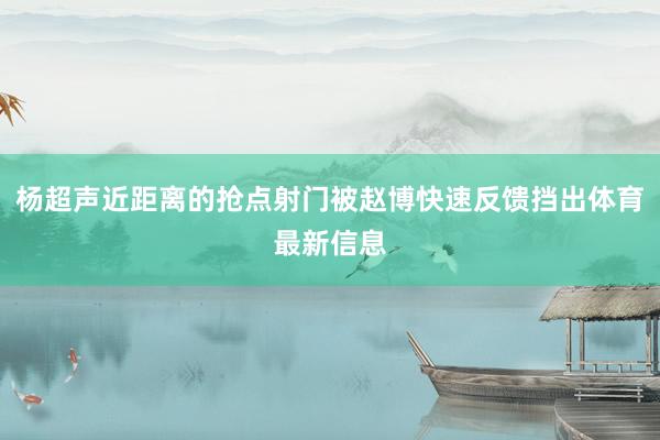 杨超声近距离的抢点射门被赵博快速反馈挡出体育最新信息