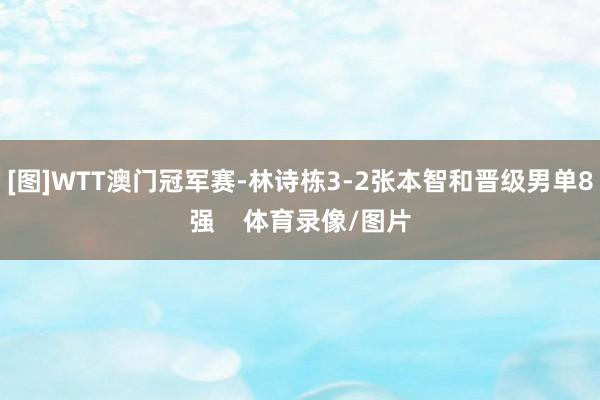 [图]WTT澳门冠军赛-林诗栋3-2张本智和晋级男单8强    体育录像/图片