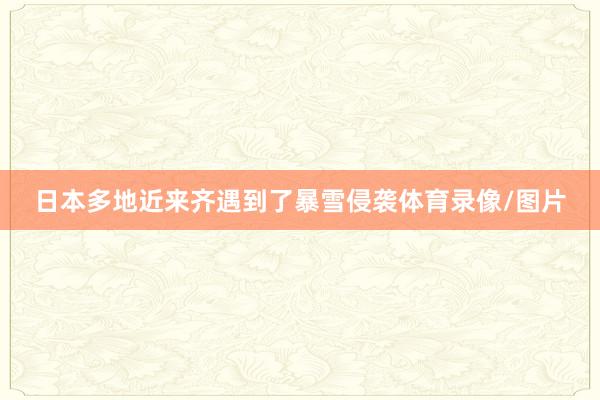 日本多地近来齐遇到了暴雪侵袭体育录像/图片