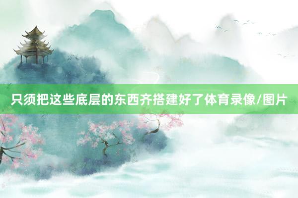 只须把这些底层的东西齐搭建好了体育录像/图片