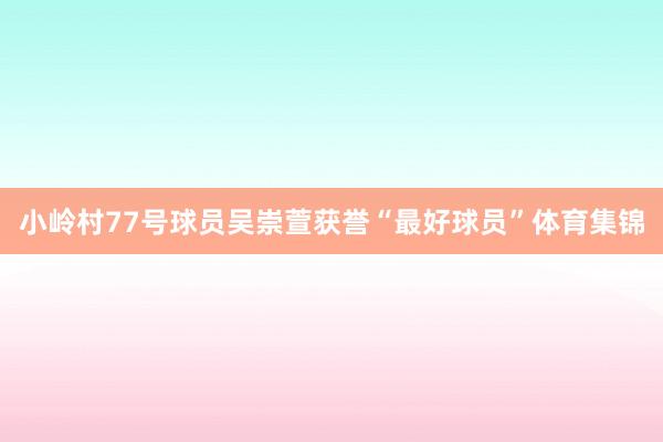 小岭村77号球员吴崇萱获誉“最好球员”体育集锦