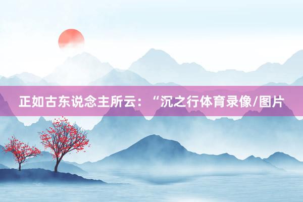 正如古东说念主所云：“沉之行体育录像/图片