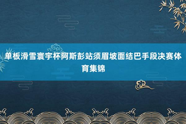 单板滑雪寰宇杯阿斯彭站须眉坡面结巴手段决赛体育集锦