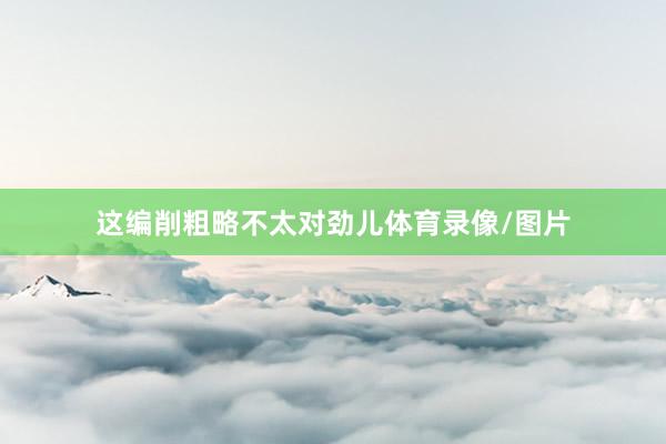 这编削粗略不太对劲儿体育录像/图片