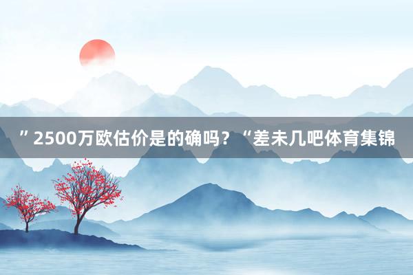 ”　　2500万欧估价是的确吗？　　“差未几吧体育集锦