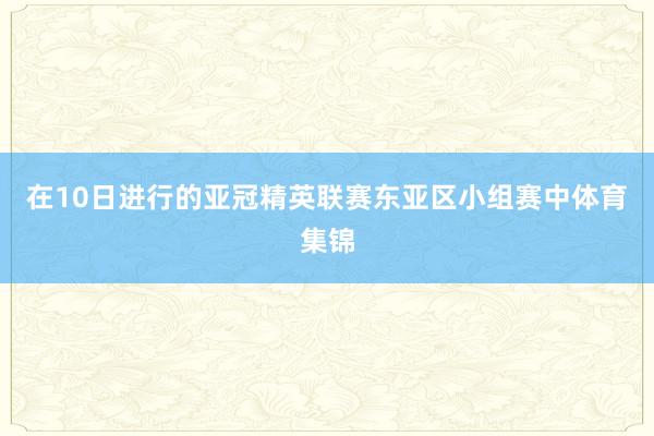 在10日进行的亚冠精英联赛东亚区小组赛中体育集锦