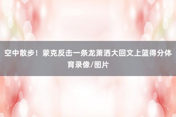 空中散步！蒙克反击一条龙萧洒大回文上篮得分体育录像/图片