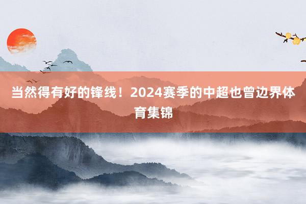当然得有好的锋线！2024赛季的中超也曾边界体育集锦